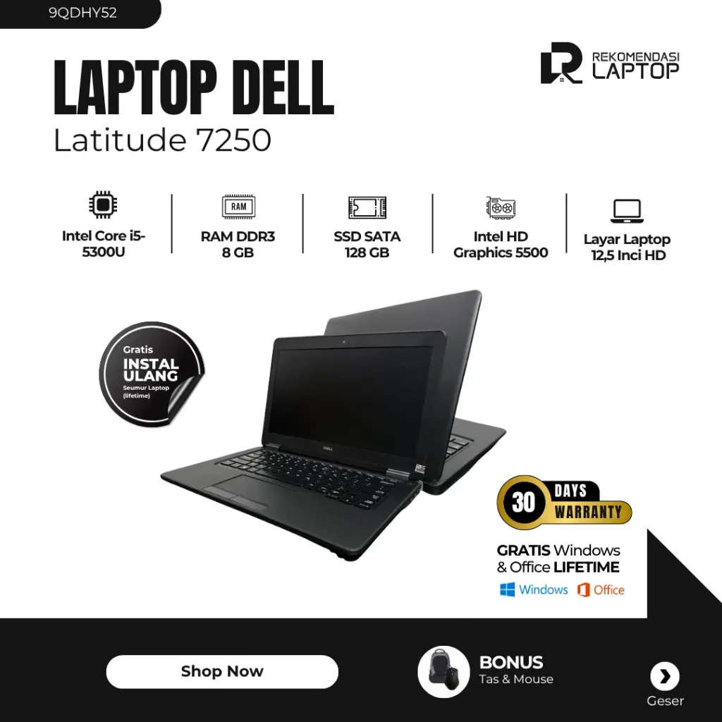 [9QDHY52] Dell Latitude 7250