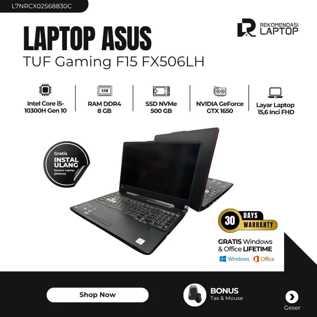[L7NRCX02S68830C] Asus TUF Gaming F15 FX506LH